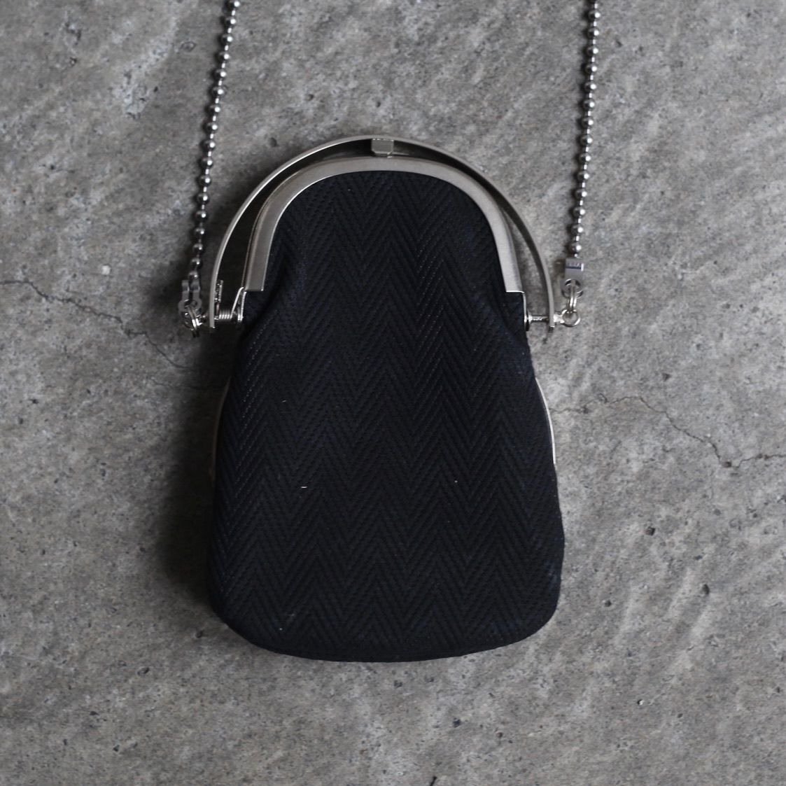 【残り一点】Chain Double Frame Purse(ODD_COW HERRINGBONE)