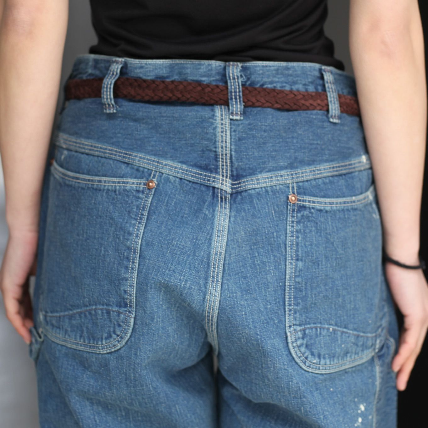 【残り一点】Denim Painter Pants with Paint(USED WASH)