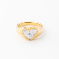 【お取り寄せ注文可能】Heart Stone Ring(WHITE×GOLD)