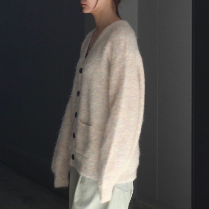 【残りわずか】Kid Mohair Knit V Neck Cardigan