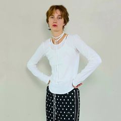 【残り一点】レイヤードリブトップス