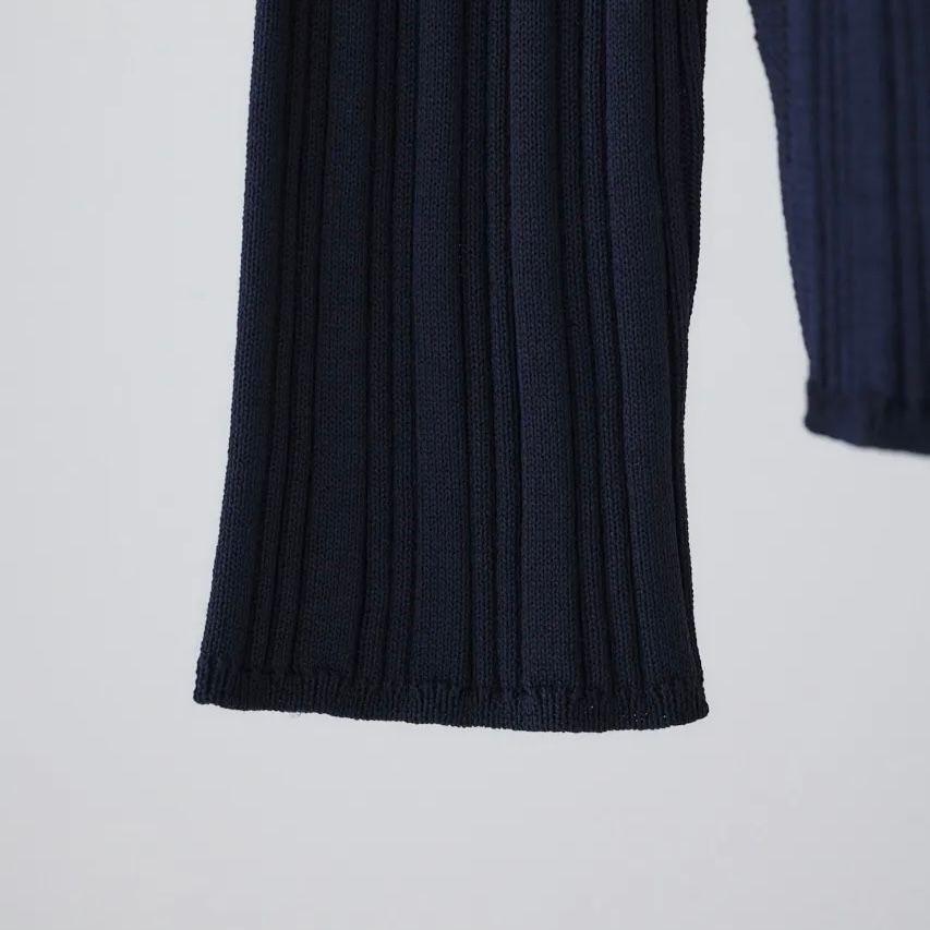 【残り一点】Open Collar Rib Knit Tops