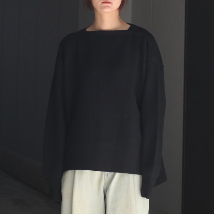 【残り一点】Extra Fine Wool Knit Boat Neck LS