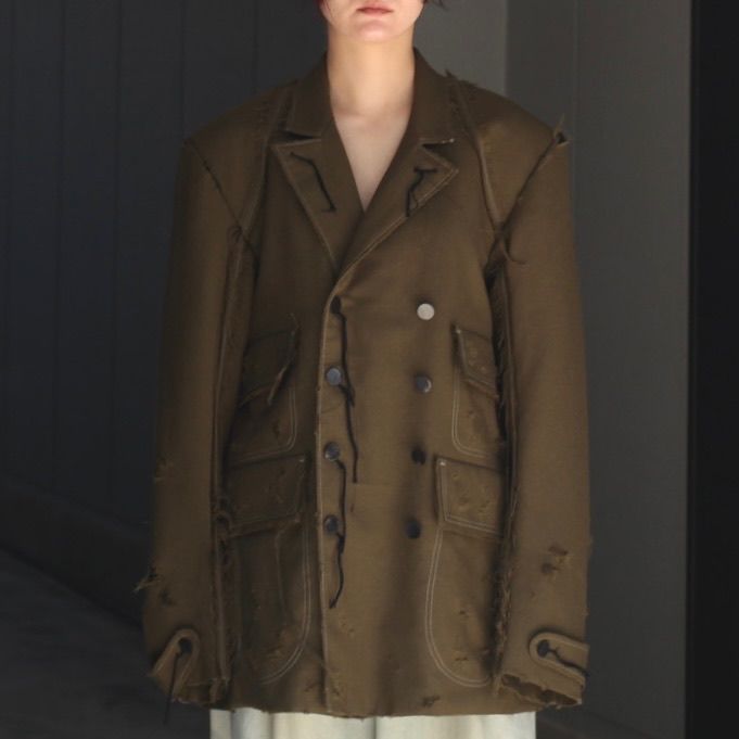 【残り一点】Slash Seam Hunting Tailored Jacket With Damaged(70'S VINTAGE FRENCH ARMY)