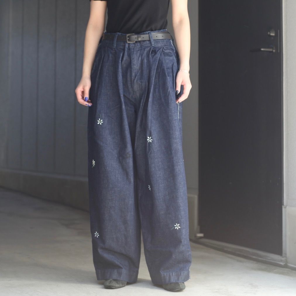 【残り一点】12.5OZワイドデニムパンツ(PRINTED_ONE WASH)