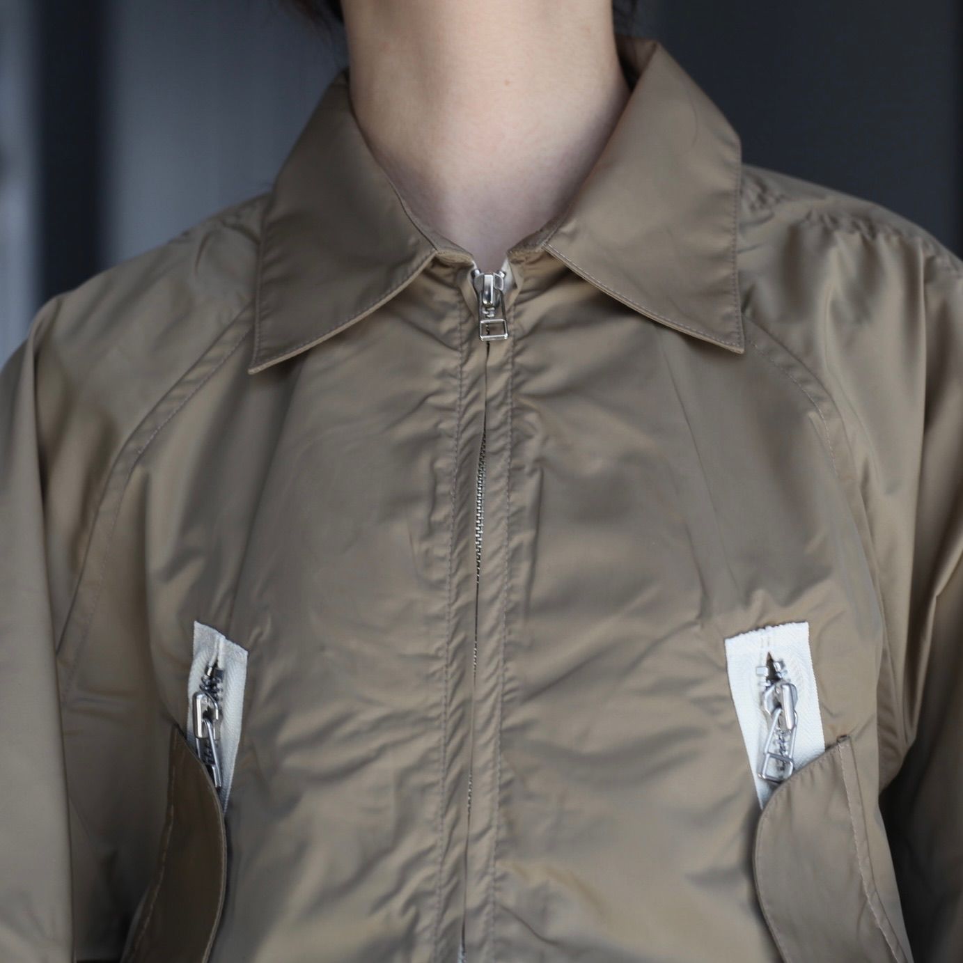 【残り一点】ナイロンタフタショートジップブルゾン