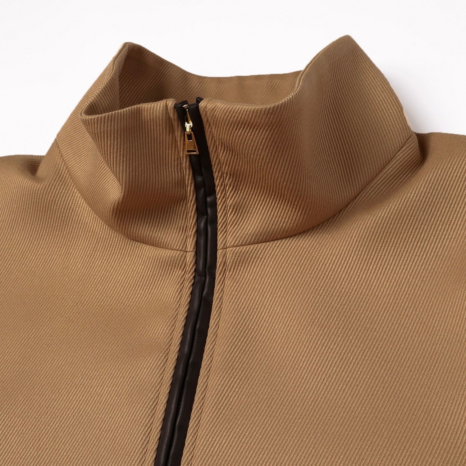 【残り一点】Double Cloth Kersey Zip Up Stand Collar Short Coat