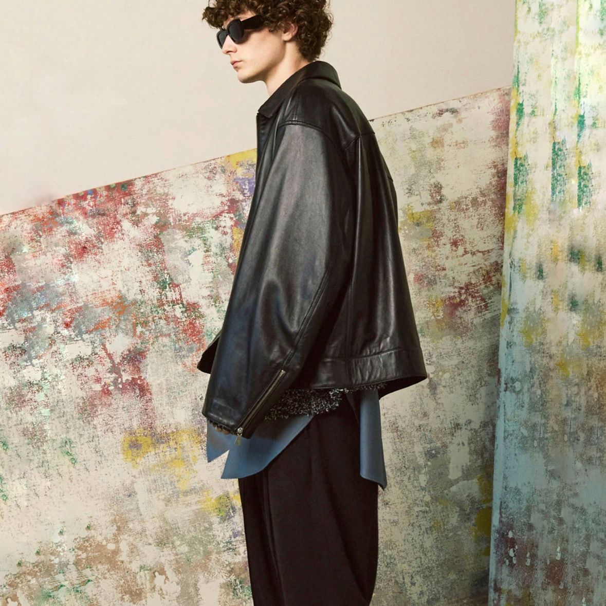 【残り一点】Sheep Leather Single Riders Collared Jacket