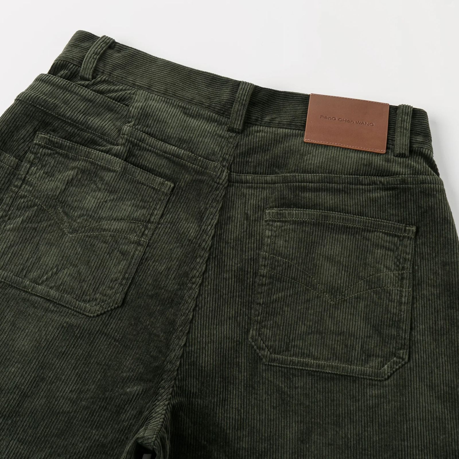 【残り一点】Green Washed Corduroy Deconstructed Pants