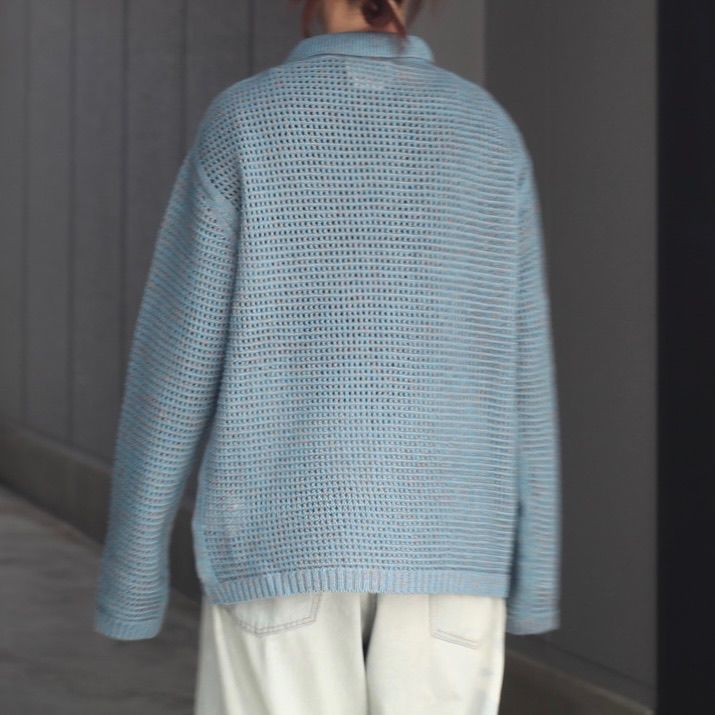 YOKE - 【残りわずか】Mesh Knitted Shirt Cardigan | ACRMTSM YOKE - 【残りわずか】Mesh Knitted Shirt Cardigan | ACRMTSM
