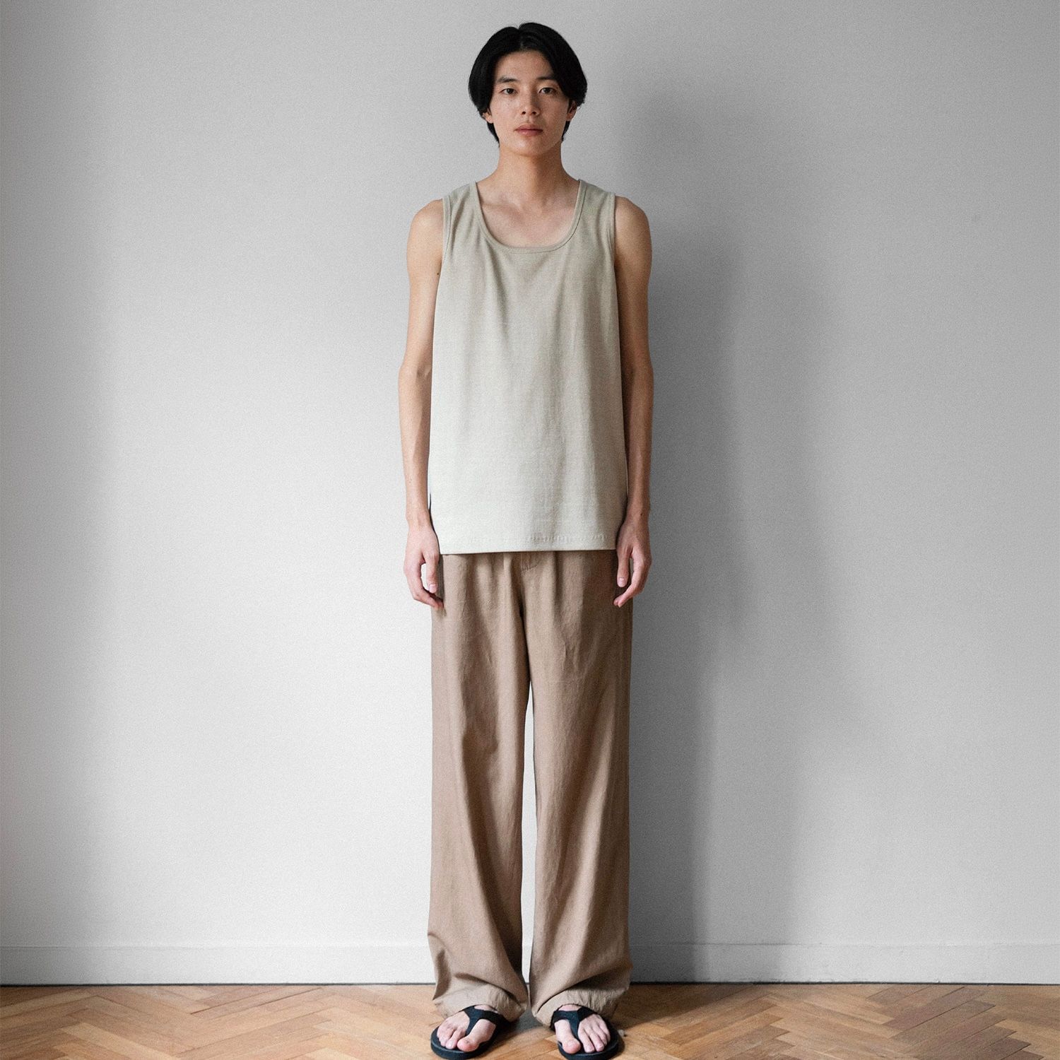 【残り一点】Dyed Ribbed Scoop Neck Tank