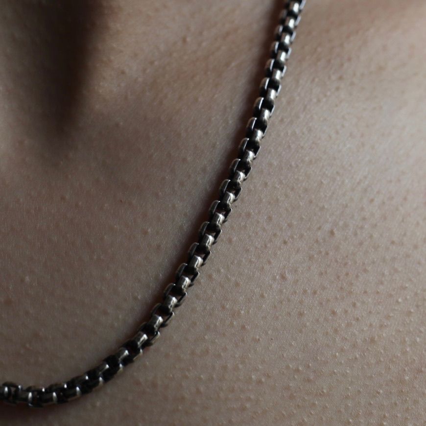 【お取り寄せ注文可能】Square Block Chain Long Necklace(SILVER)