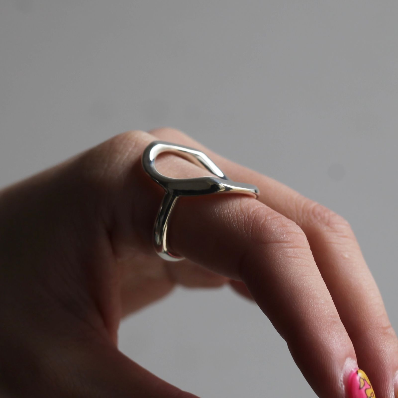 【残り一点】Curb Link Ring(WHITE)