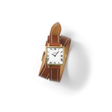 【残り一点】Carré Double Loop(WOMEN/YELLOW GOLD/IVORY×BROWN)