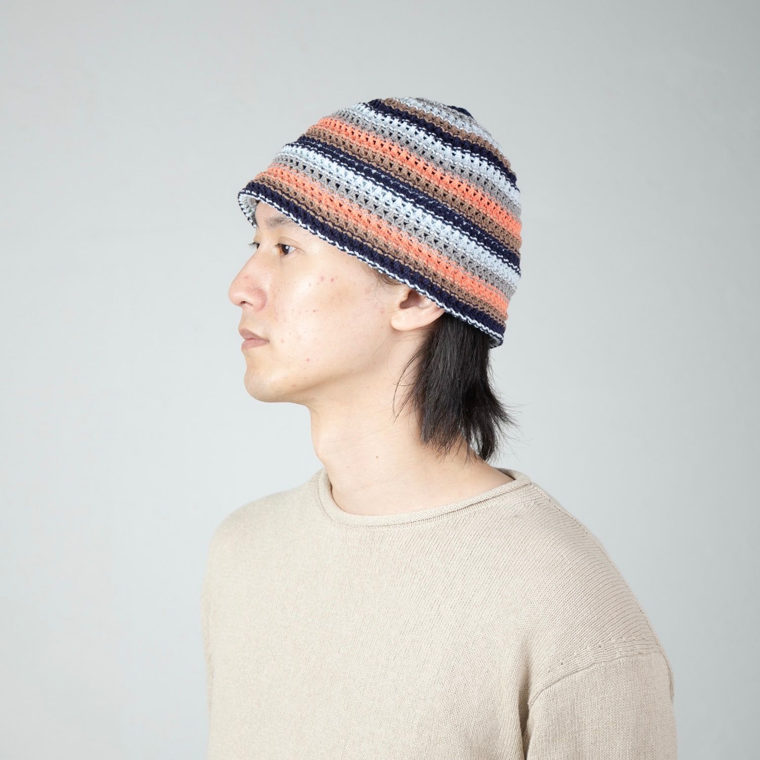 【残り一点】Multi Border Knit Hat
