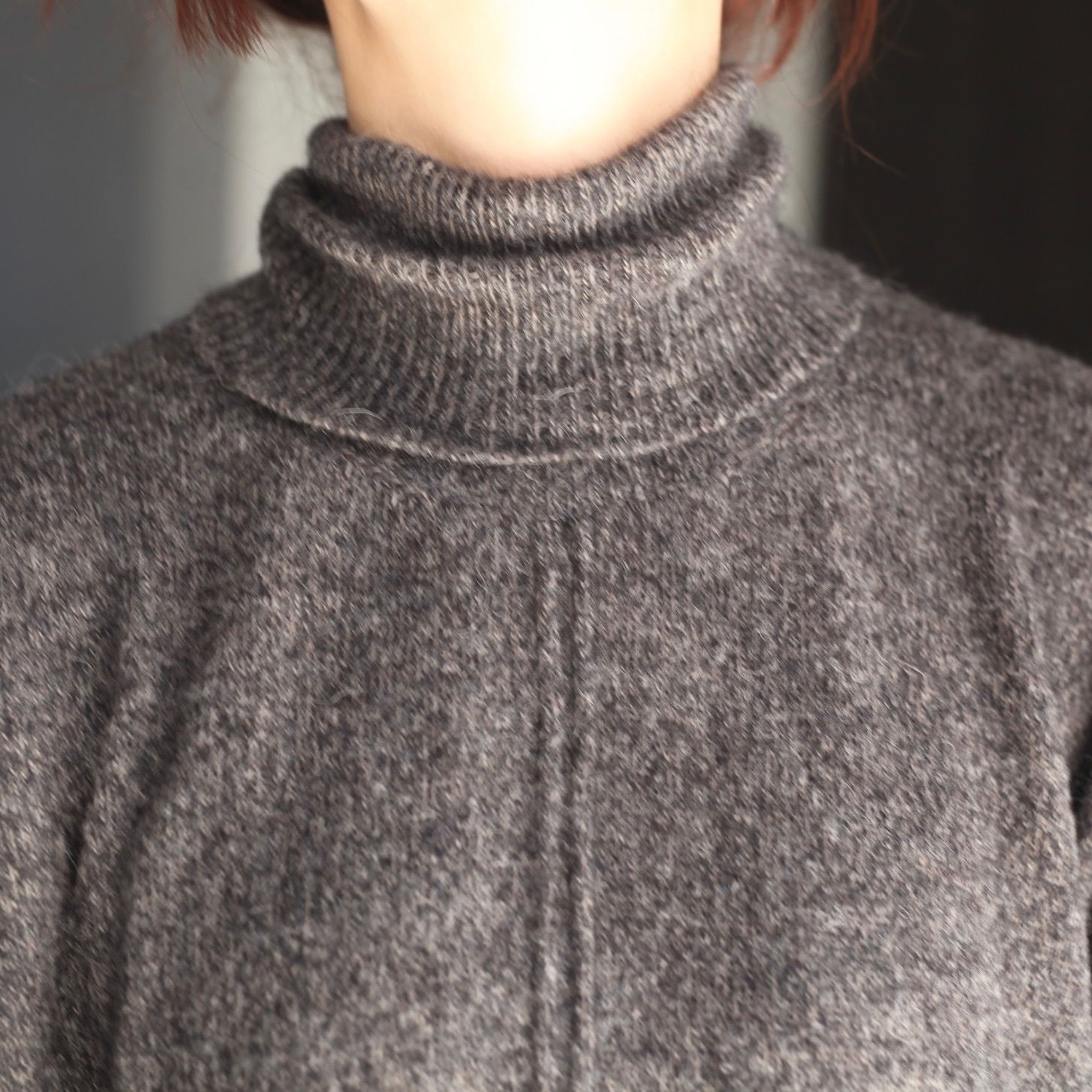 【残りわずか】Wool/Alpaca Knit Loose Turtle Neck PO