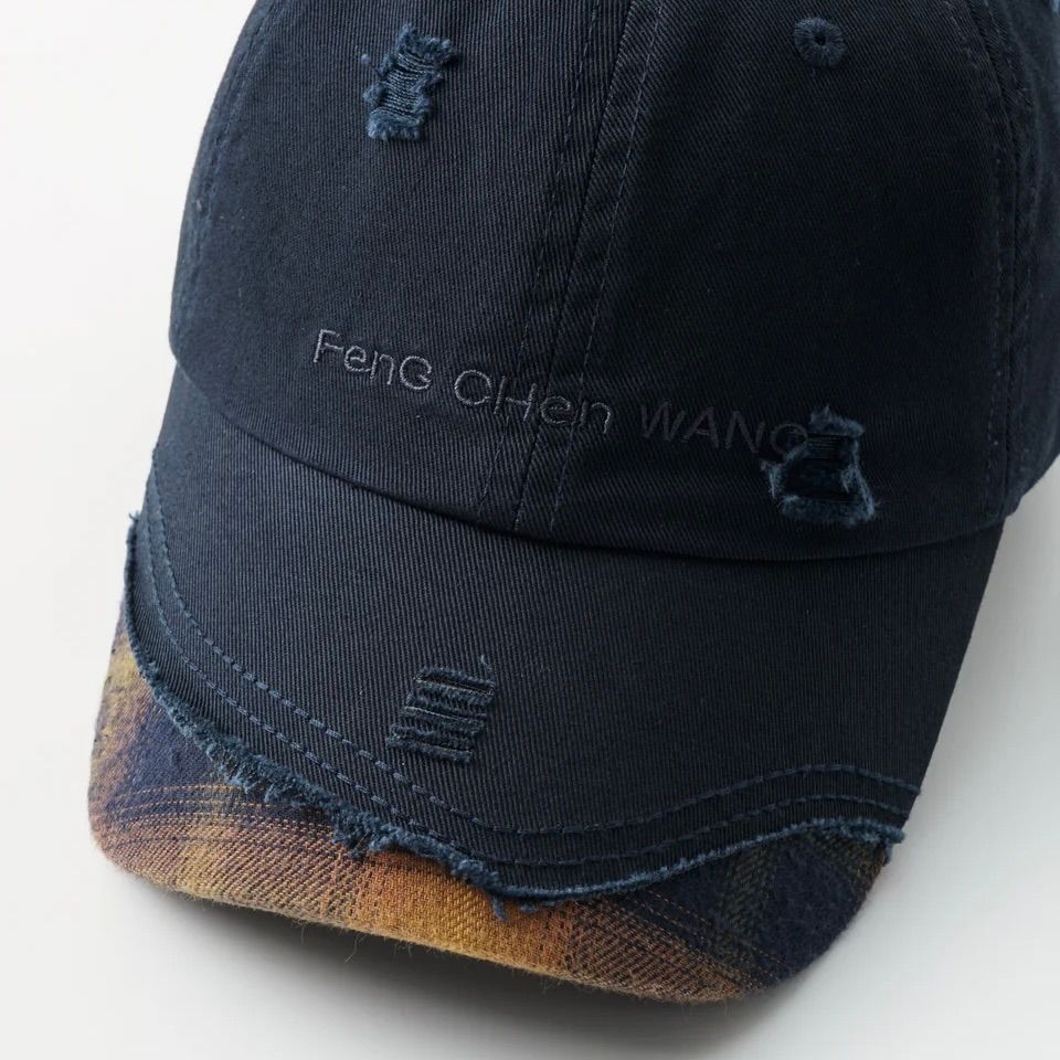 【残り一点】Navy Plaid Panel Baseball Cap