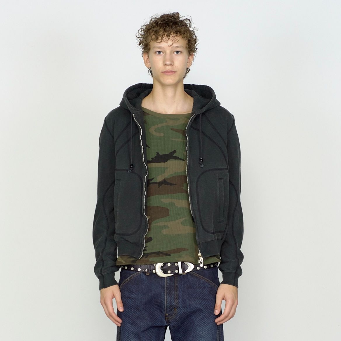 【残り一点】Paneled Zip Up Hoodie