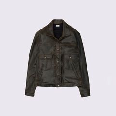 【再販売通知受付可能】Cracked Leather Trucker Jacket