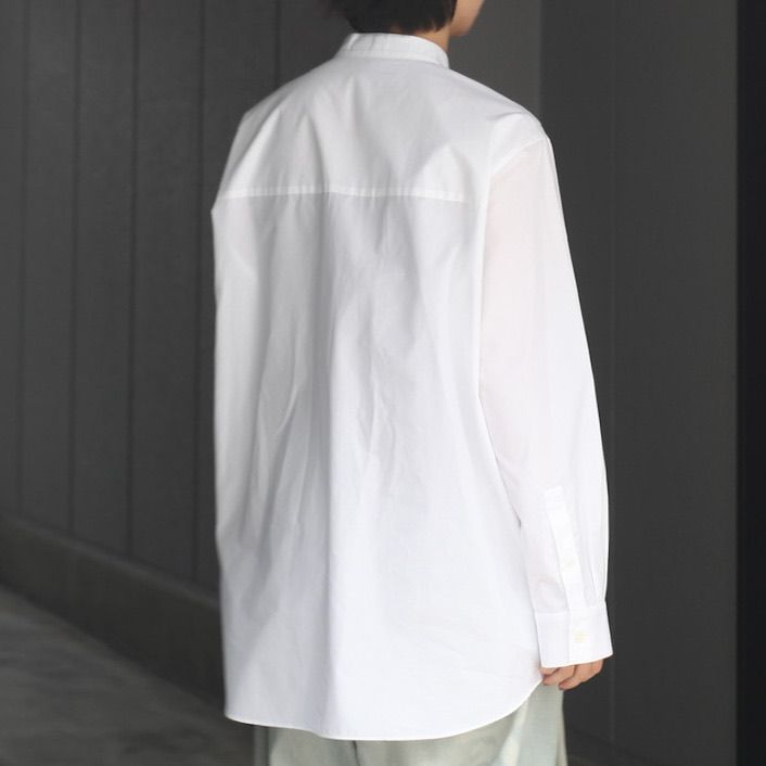 【再販売通知受付可能】Suvin Broad Band Collar Shirt