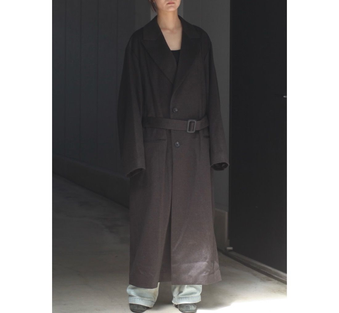 【残り一点】Oversized Maxi Length Peak Lapel Coat(CASHMERE)