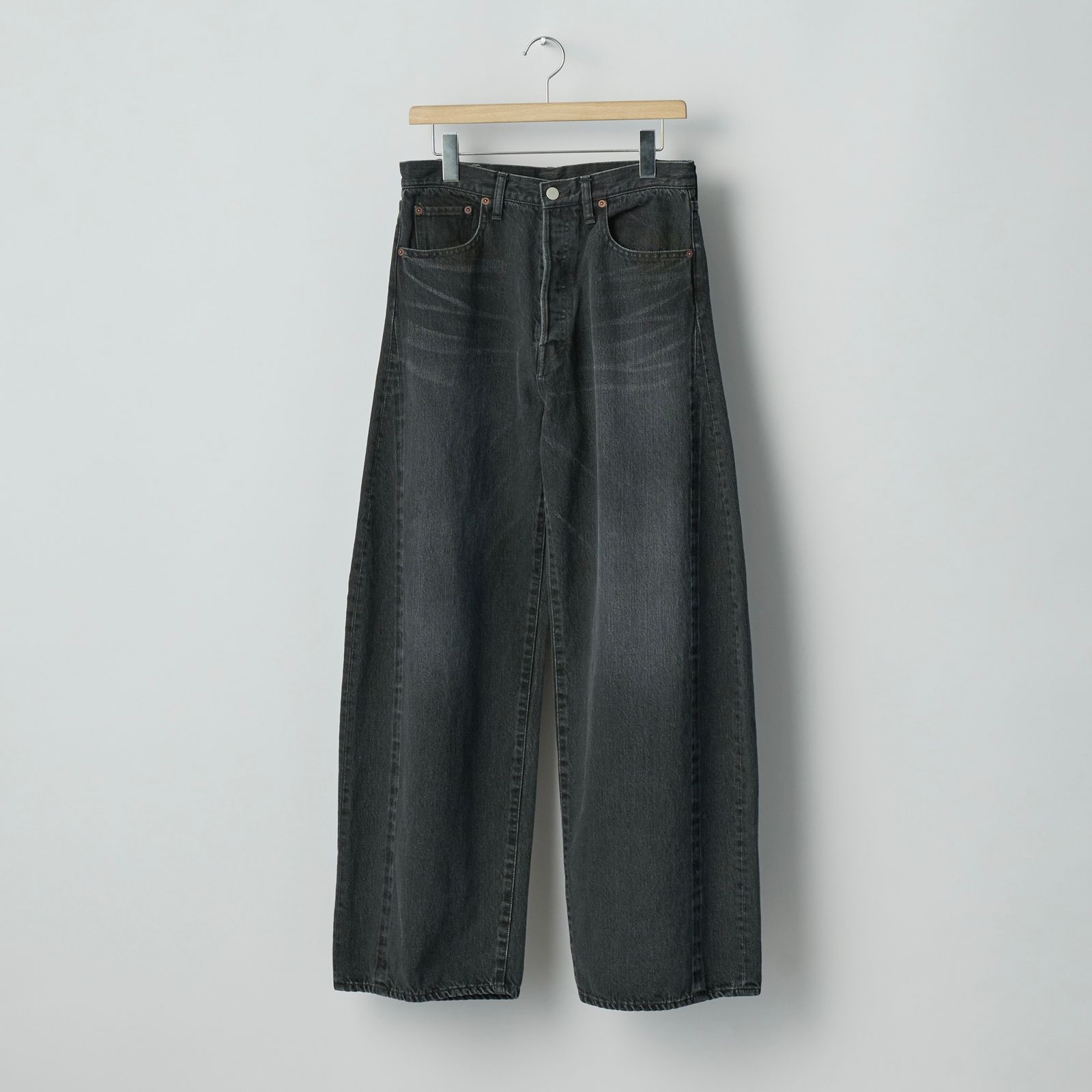 パンツ stein 24AW DEFORMATION WIDE DENIM JEANS ssstein / シュタイン】DEFORMATION WIDE DENIM JEANS - BLACK