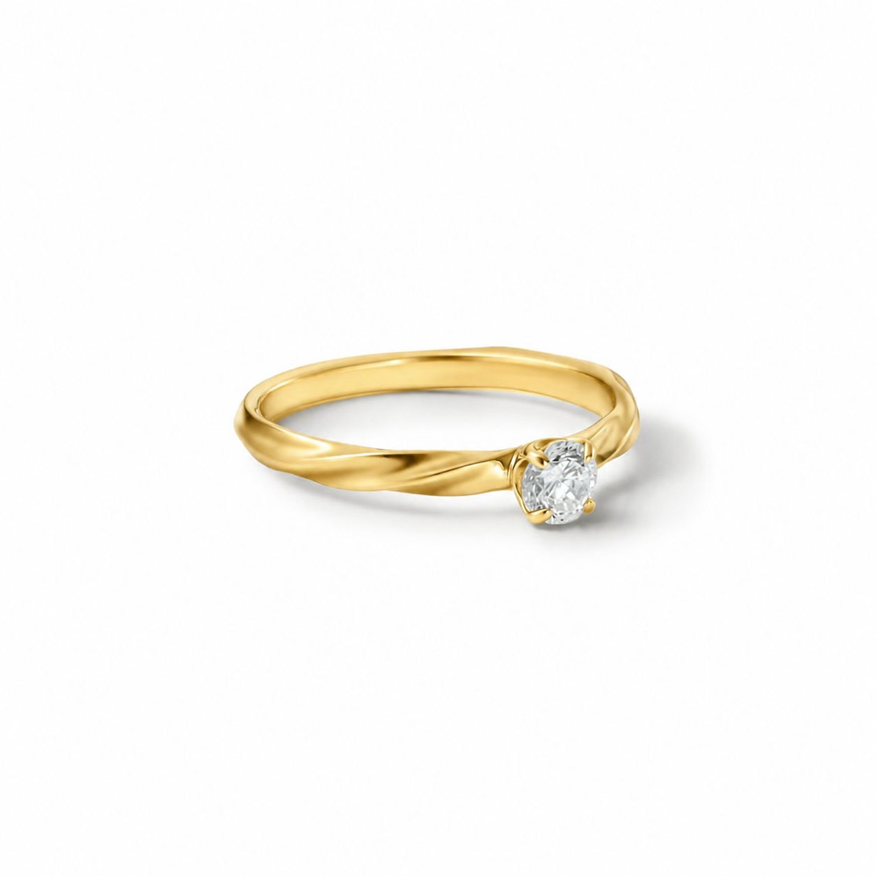 【お取り寄せ注文可能】Half Twist Ring W / Dia(K18 YELLOW GOLD)