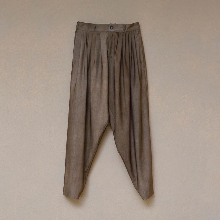 YANTOR - 【残り一点】Uneven Dyed Wool 6tuck Pants | ACRMTSM ONLINE STORE