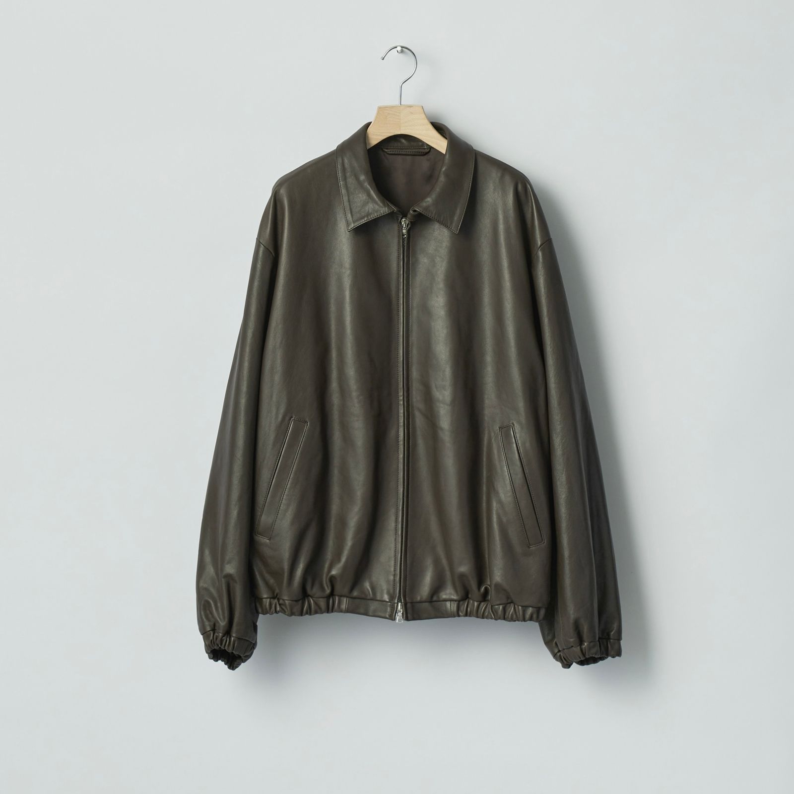 【再販売通知受付可能】Lambs Leather Light Zip Jacket