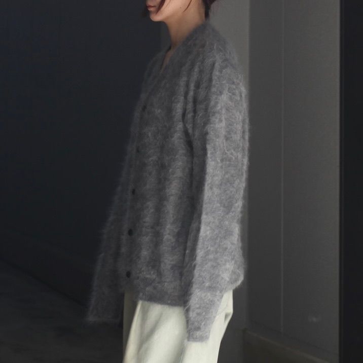 【残り一点】Cashmere Shaggy Knit V Neck Cardigan