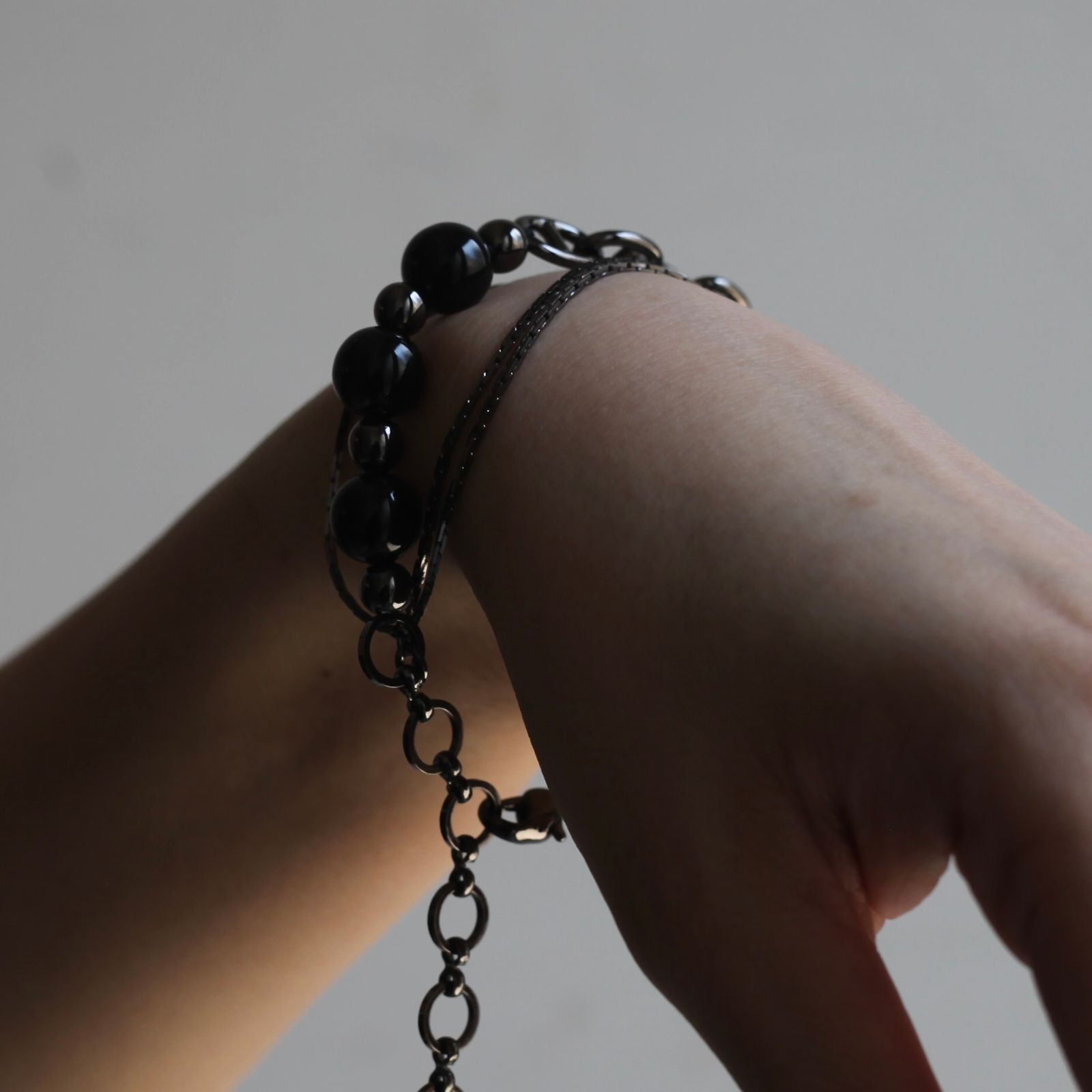 【残り一点】Beads Chain Breacelet_C(BLACK)