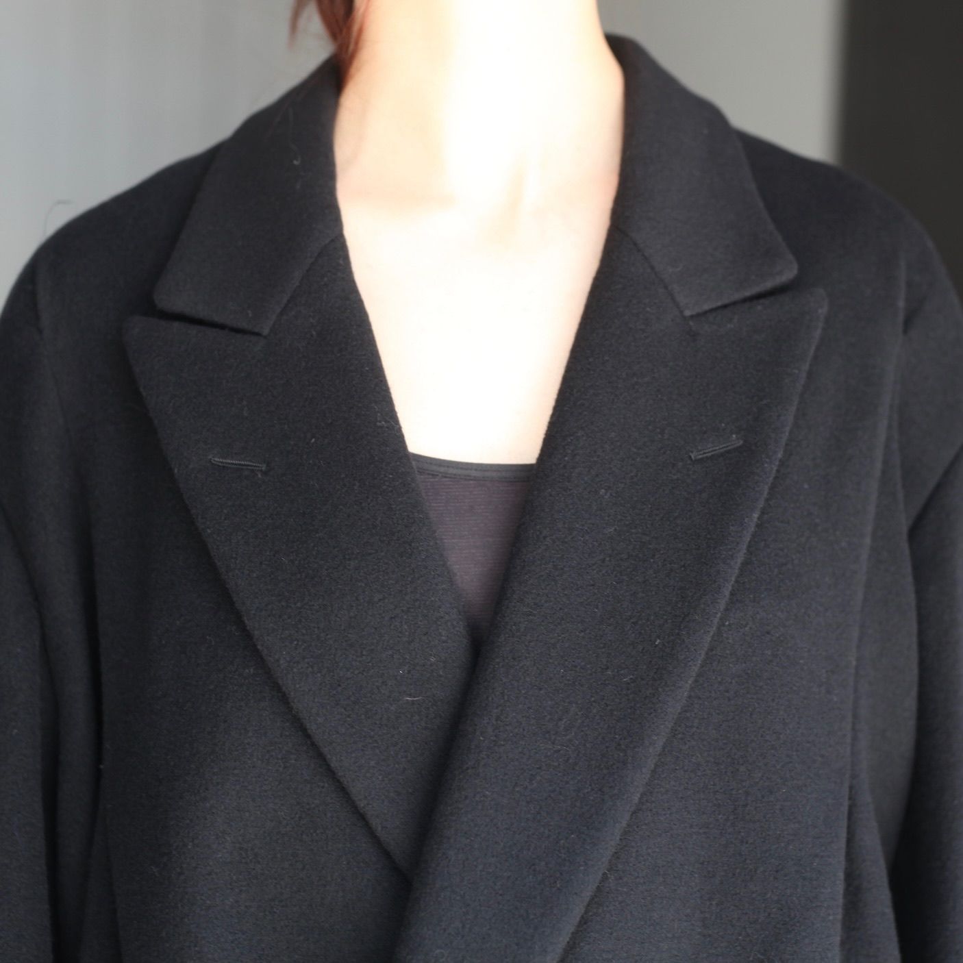 【残り一点】Draped Dart Wool Cashmere Chesterfield Coat