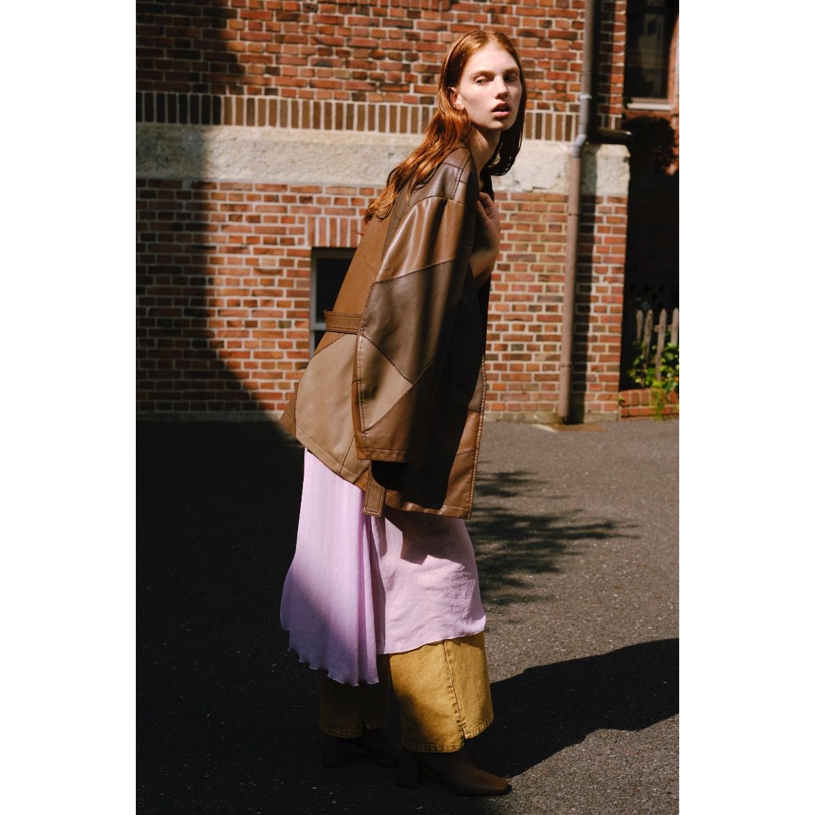【残り一点】Patchwork Fake Leather Jacket