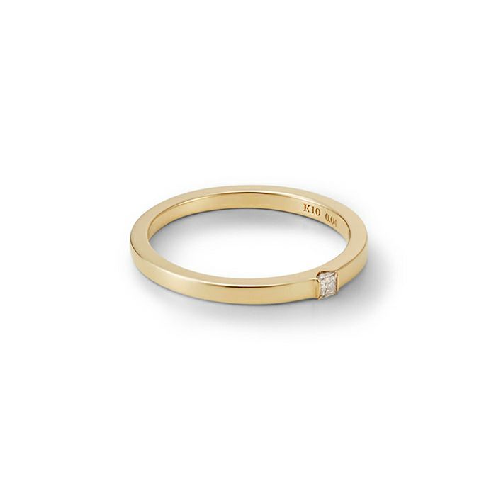 【お取り寄せ注文可能】K10 Square Dia Ring(GOLD)