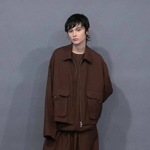 20AW 手がけ my beautiful landlet 先染めビッグフードコート】