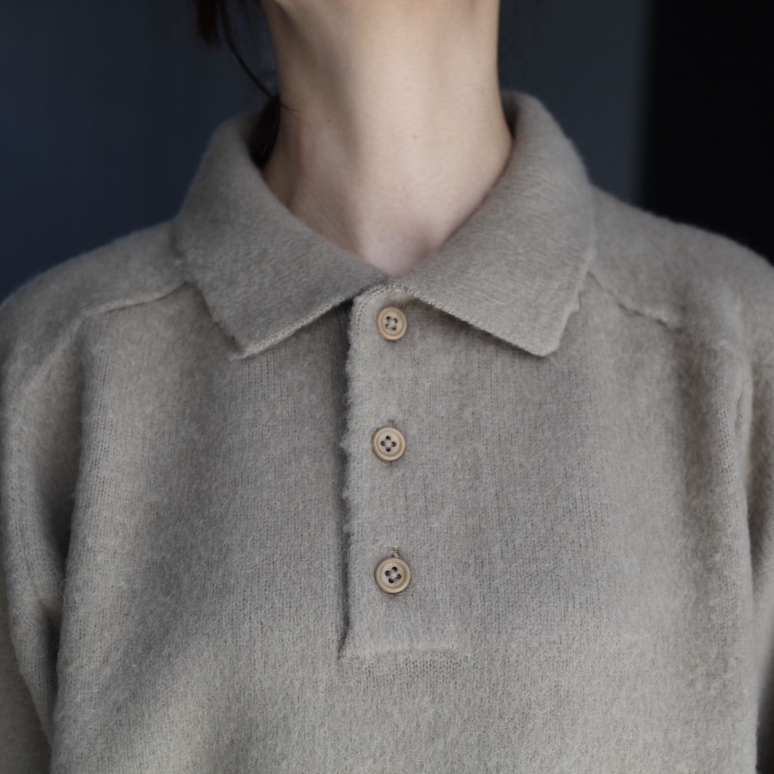 【残り一点】Shaggy Polo Knit