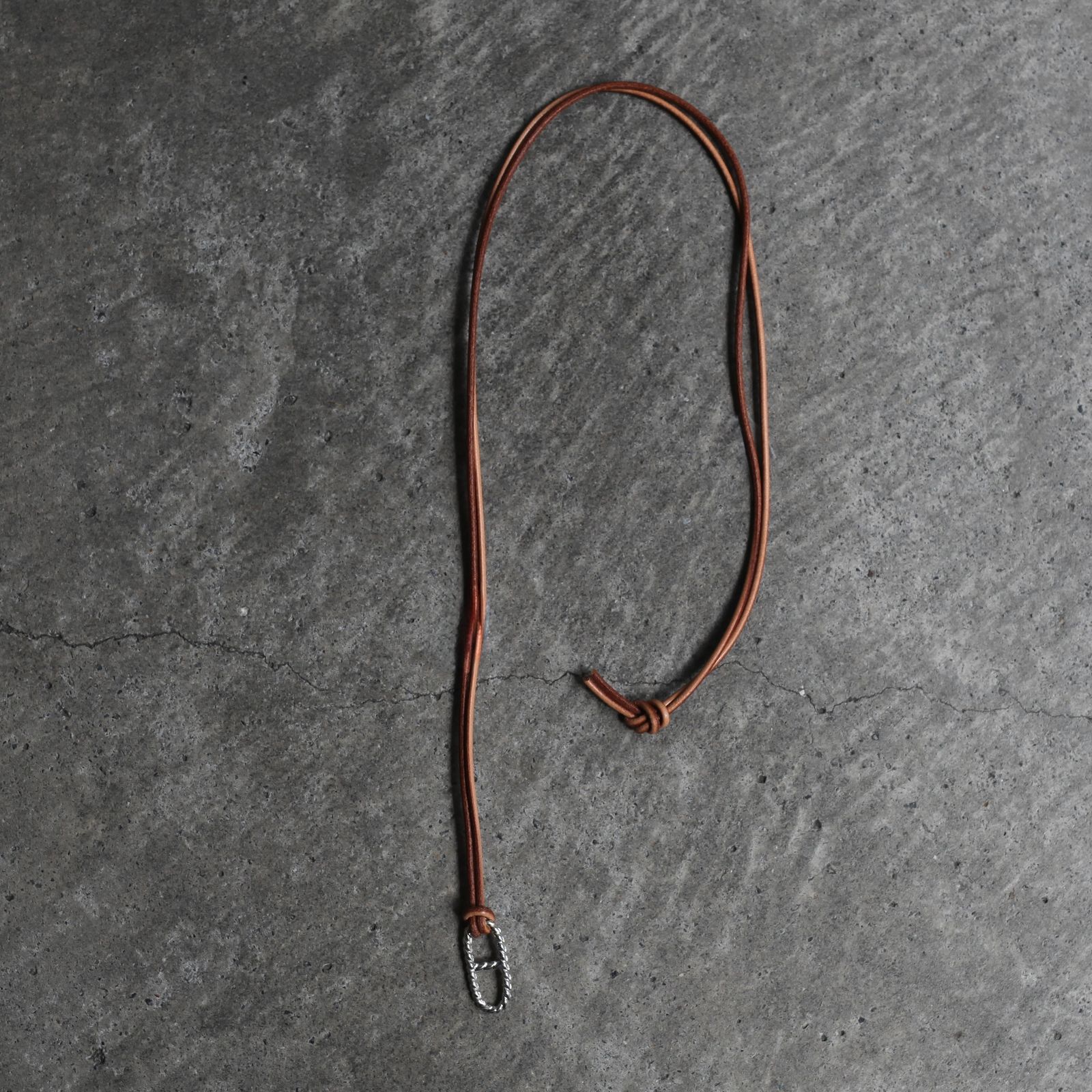 【残り一点】Twist Anchor Leather Necklace(BROWN LEATHER×SILVER)