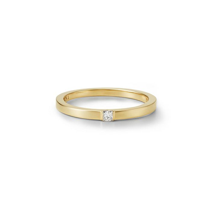 【お取り寄せ注文可能】K10 Square Dia Ring(GOLD)
