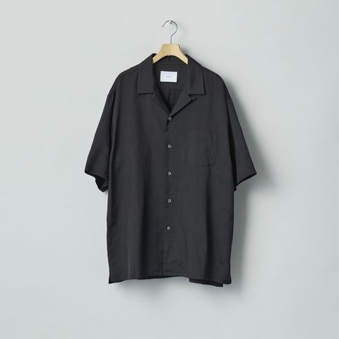 【残りわずか】Silk Cupro Twill Open Collar S/S Shirt