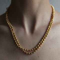 【残りわずか】Cutting Ball Long Necklace & Bracelet(GOLD)