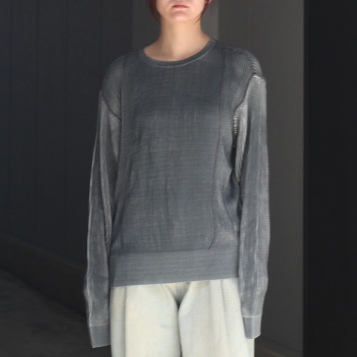 【残り一点】Charcoal Panel Knit Crewneck