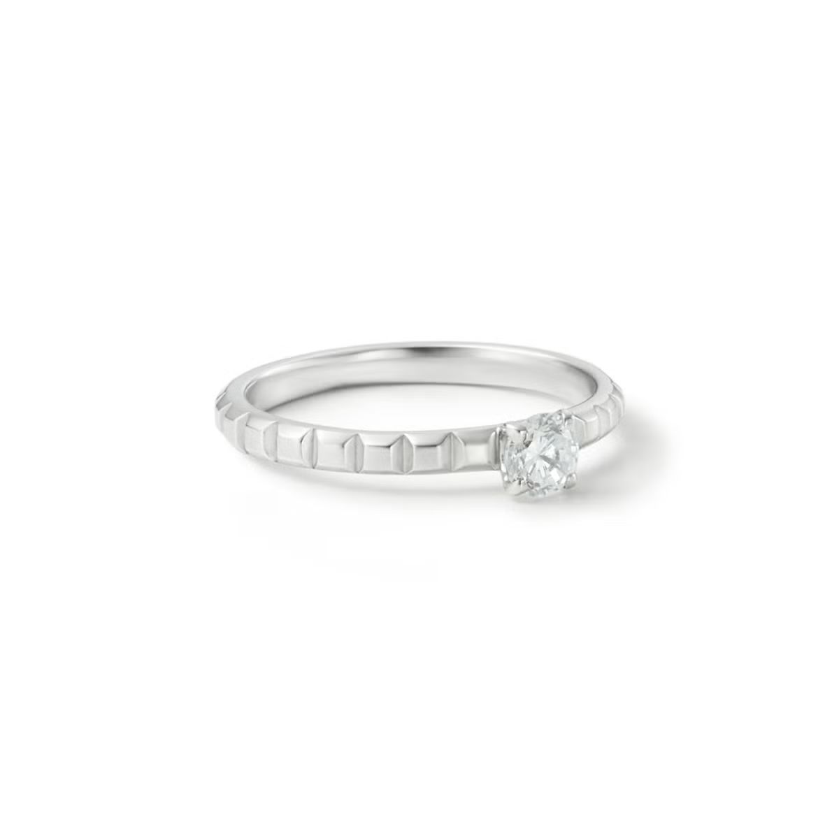 【お取り寄せ注文可能】Flat Studs Ring W / Dia(PLATINUM950)