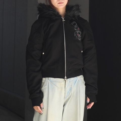 【残り一点】TC Angels Crystal Embellished Hooded Zip Up