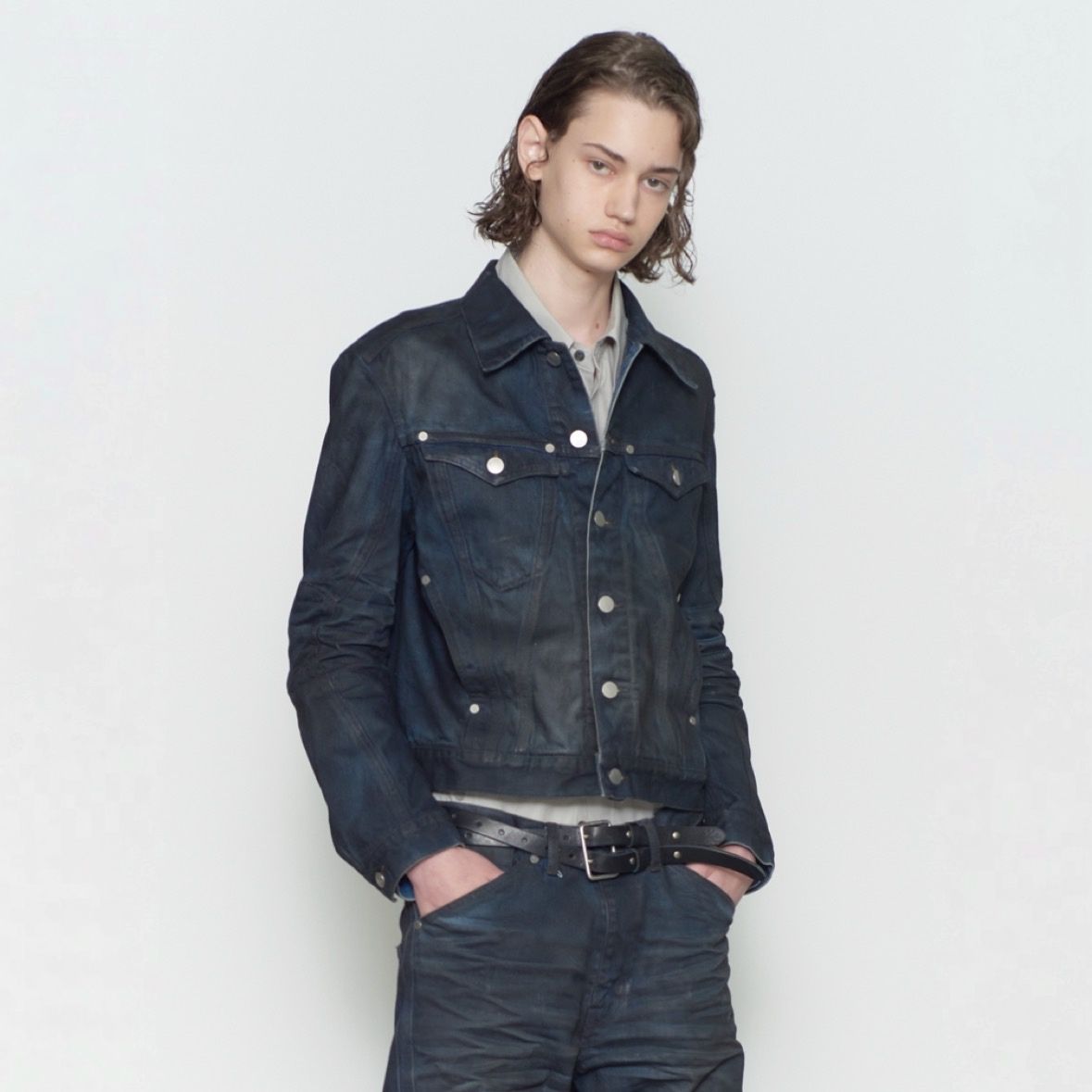 【残りわずか】Studded Double Pin Split Leather Belt