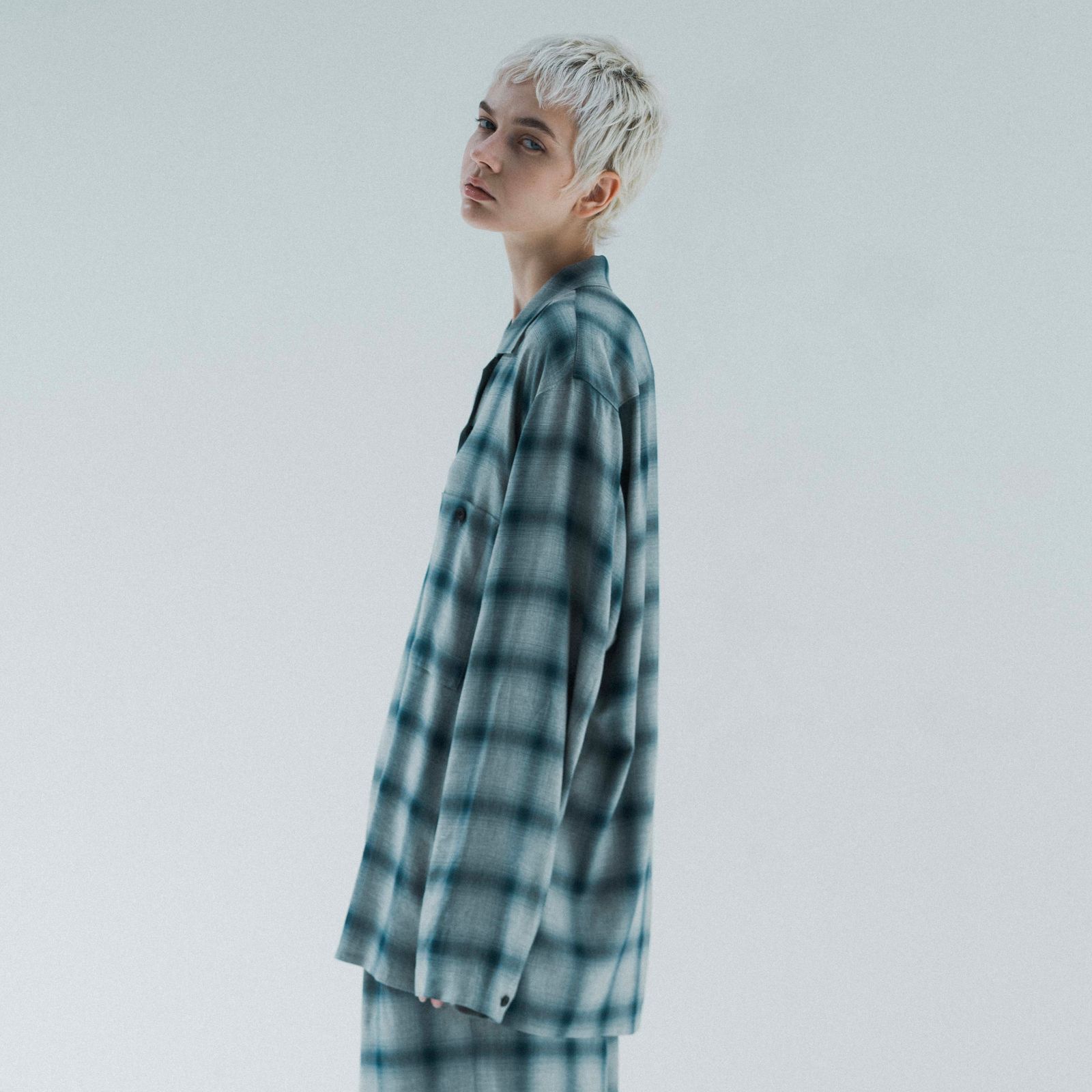 ESSAY - 【残り一点】Shadow Check Open Collar Shirt | ACRMTSM 