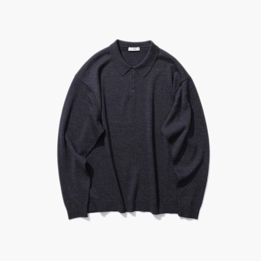 ATON - 【残り一点】Wool Washi Polo Sweater | ACRMTSM ONLINE STORE