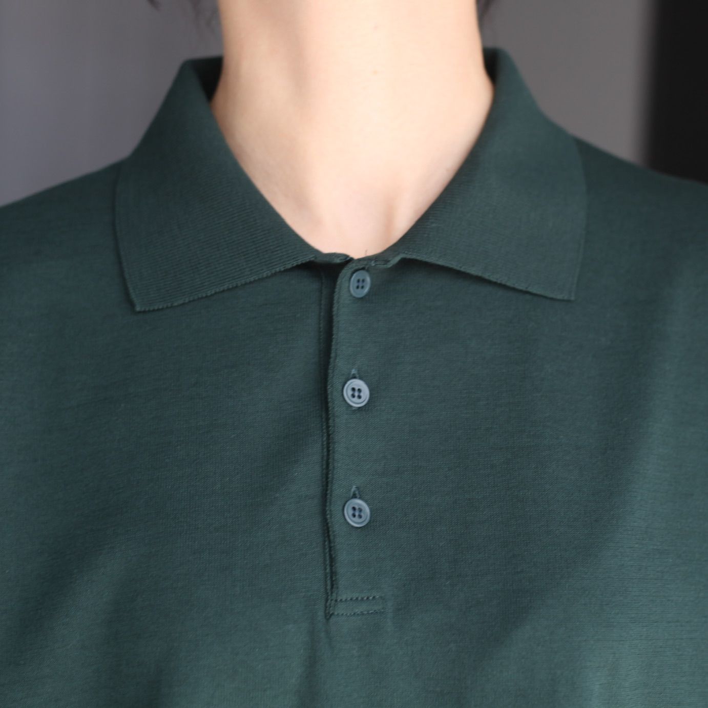 ATON - 【残り一点】Fresca Knit Crew Polo Knit | ACRMTSM