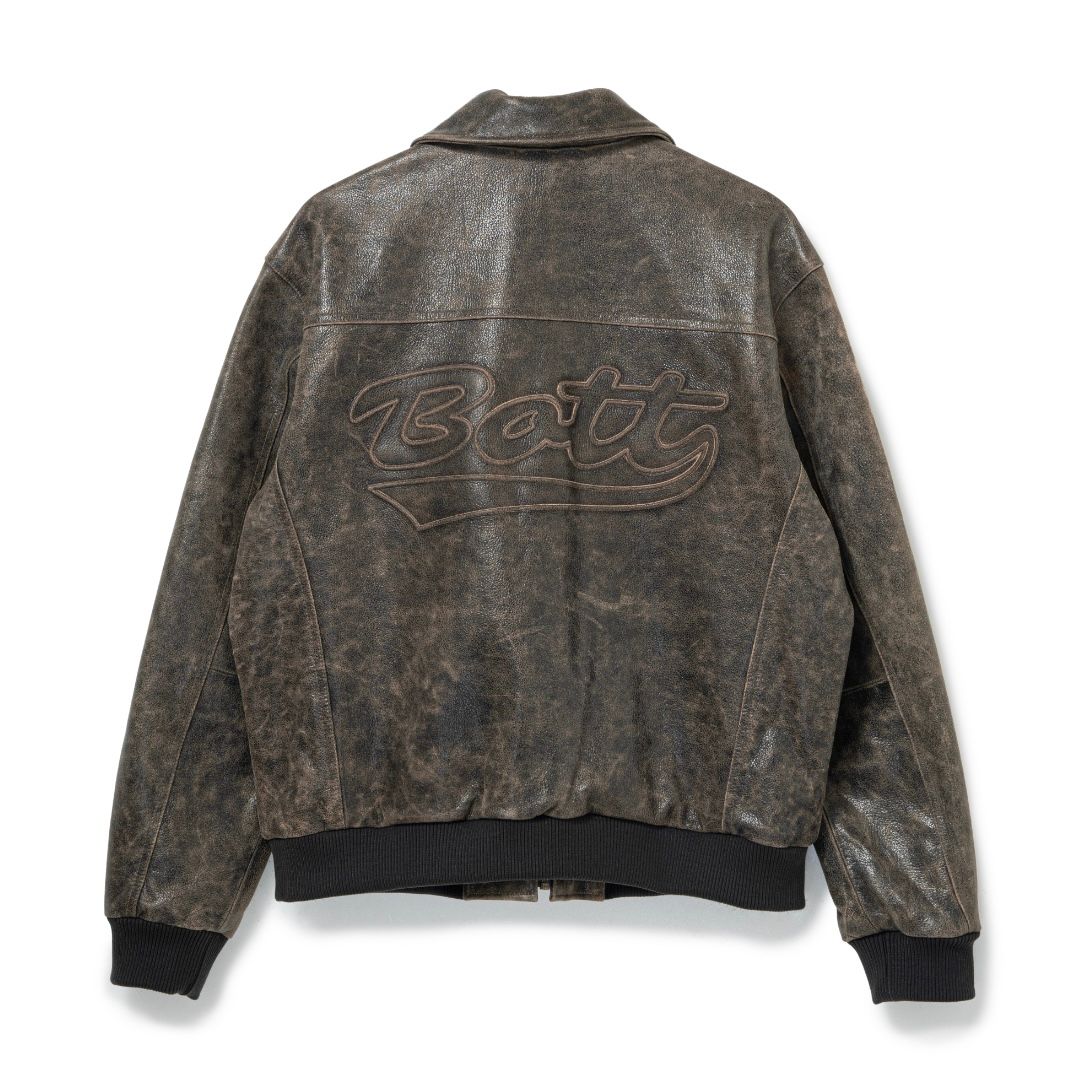 【残り一点】Script Logo Cracked Leather Jacket