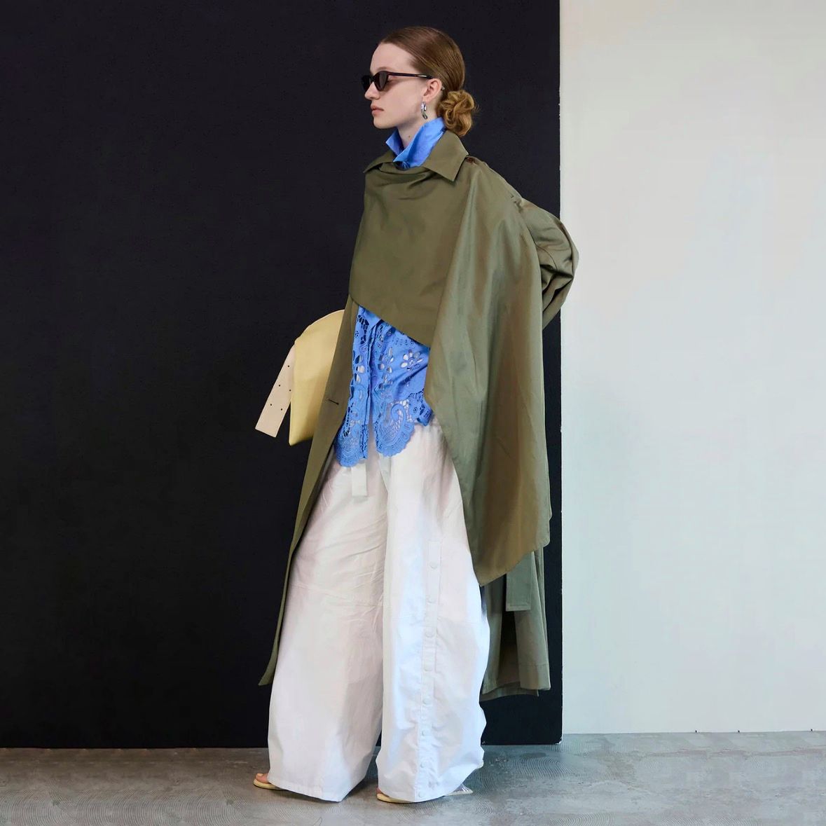 【残り一点】ドレープスカーフロングスカーフトレンチコート