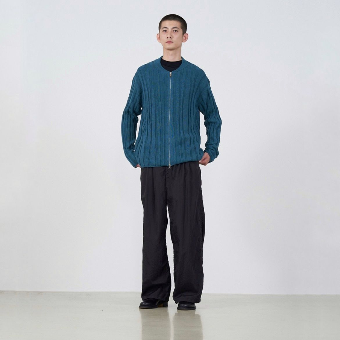 【残り一点】Random Rib Zip Knit Blouson